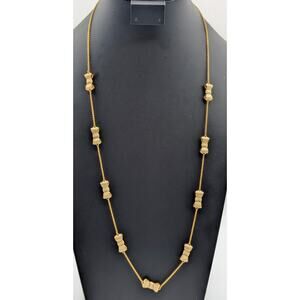 Kate Spade New York Cream Enamel Bow Gold Tone Chain 30" Necklace